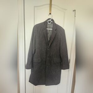 Men's J. Crew Wool Blend Long Winter Coat Size Medium